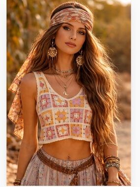 NWT Crochet Cropped Top